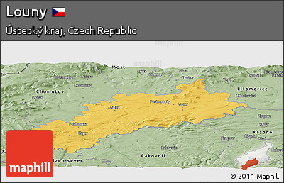 Savanna Style Panoramic Map of Louny