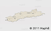 Shaded Relief Panoramic Map of Louny, cropped outside