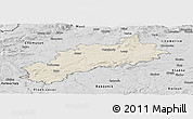 Shaded Relief Panoramic Map of Louny, desaturated