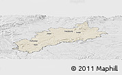 Shaded Relief Panoramic Map of Louny, lighten, desaturated