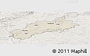Shaded Relief Panoramic Map of Louny, lighten
