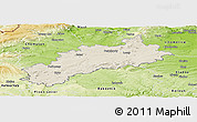 Shaded Relief Panoramic Map of Louny, physical outside