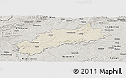 Shaded Relief Panoramic Map of Louny, semi-desaturated