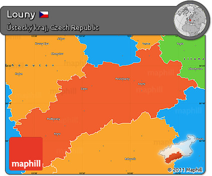 Political Simple Map of Louny