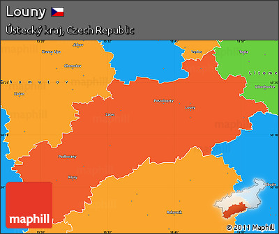 Political Simple Map of Louny