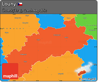 Political Simple Map of Louny
