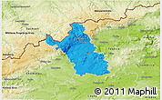 Political 3D Map of Most, physical outside