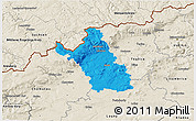 Political 3D Map of Most, shaded relief outside