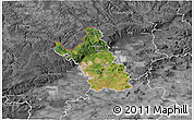 Satellite 3D Map of Most, desaturated