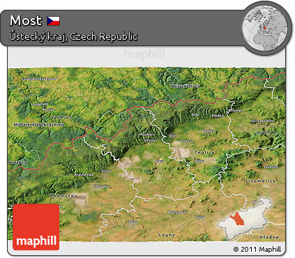 Satellite 3D Map of Most