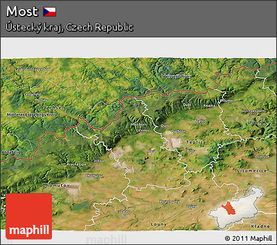 Satellite 3D Map of Most
