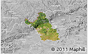 Satellite 3D Map of Most, lighten, desaturated