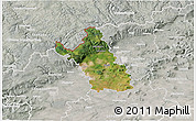 Satellite 3D Map of Most, lighten, semi-desaturated