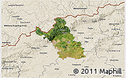 Satellite 3D Map of Most, shaded relief outside
