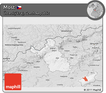 Silver Style 3D Map of Most