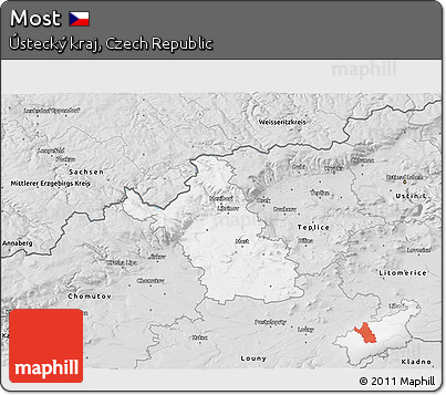 Silver Style 3D Map of Most