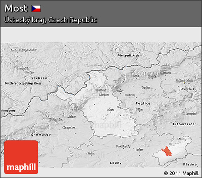 Silver Style 3D Map of Most