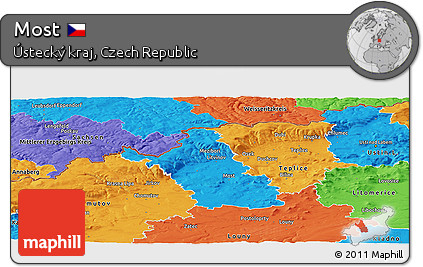 Political Panoramic Map of Most