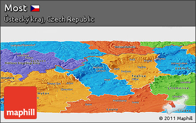 Political Panoramic Map of Most