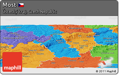 Political Panoramic Map of Most