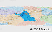 Political Panoramic Map of Most, lighten