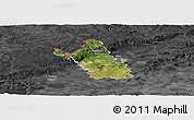 Satellite Panoramic Map of Most, darken, desaturated