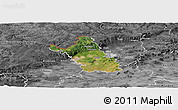 Satellite Panoramic Map of Most, desaturated