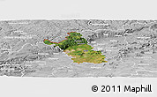 Satellite Panoramic Map of Most, lighten, desaturated