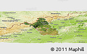 Satellite Panoramic Map of Most, physical outside