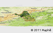 Satellite Panoramic Map of Most, physical outside