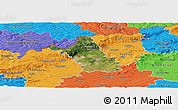 Satellite Panoramic Map of Most, political outside