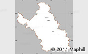 Gray Simple Map of Most, cropped outside