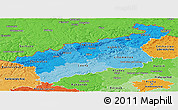 Political Shades Panoramic Map of Ústecký kraj