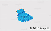 Political 3D Map of Ústí n.L., cropped outside