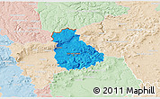 Political 3D Map of Ústí n.L., lighten