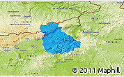 Political 3D Map of Ústí n.L., physical outside