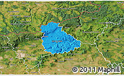 Political 3D Map of Ústí n.L., satellite outside