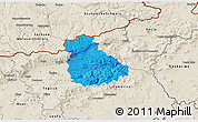 Political 3D Map of Ústí n.L., shaded relief outside