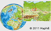 Physical Location Map of Ústí n.L., highlighted parent region, within the entire country