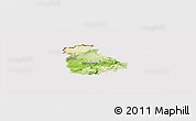 Physical Panoramic Map of Ústí n.L., cropped outside