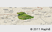 Satellite Panoramic Map of Ústí n.L., shaded relief outside