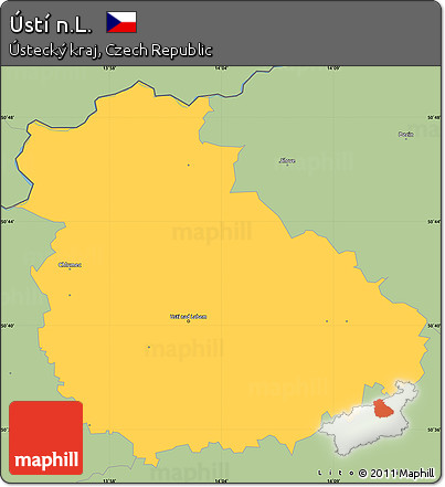 Savanna Style Simple Map of Ústí N.L.