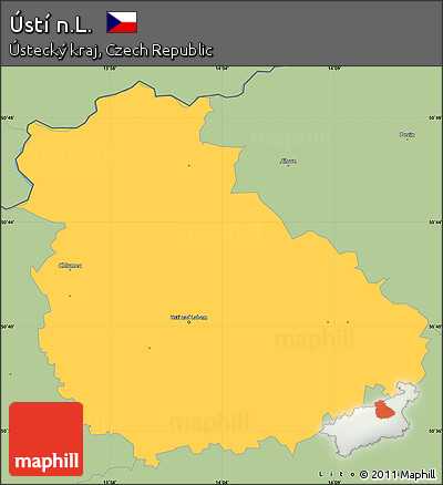 Savanna Style Simple Map of Ústí N.L.