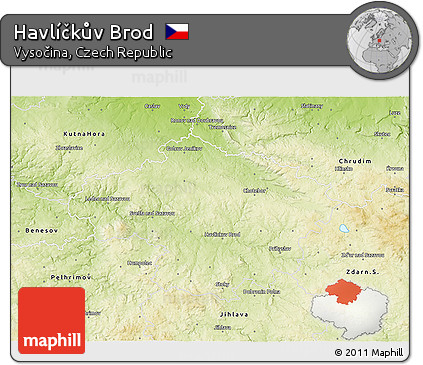 Physical 3D Map of Havlíčkův Brod