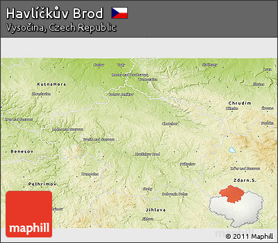 Physical 3D Map of Havlíčkův Brod