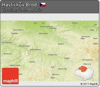 Physical 3D Map of Havlíčkův Brod