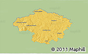 Savanna Style 3D Map of Havlíčkův Brod, single color outside