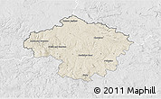 Shaded Relief 3D Map of Havlíčkův Brod, lighten, desaturated
