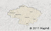 Shaded Relief 3D Map of Havlíčkův Brod, lighten, semi-desaturated