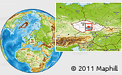 Physical Location Map of Havlíčkův Brod, highlighted country, highlighted parent region